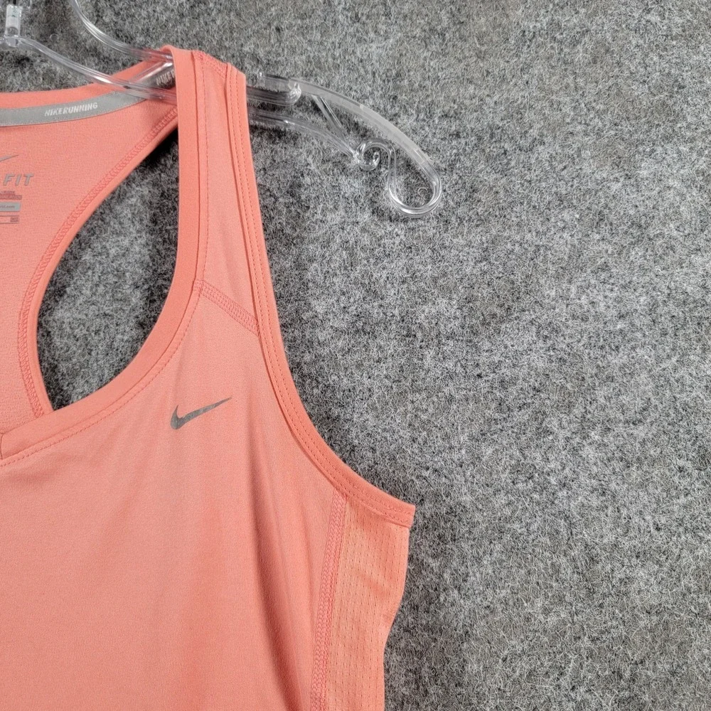 Nike Running Dri-Fit Racerback Tank Top Womens S Coral Lightweight Activewear